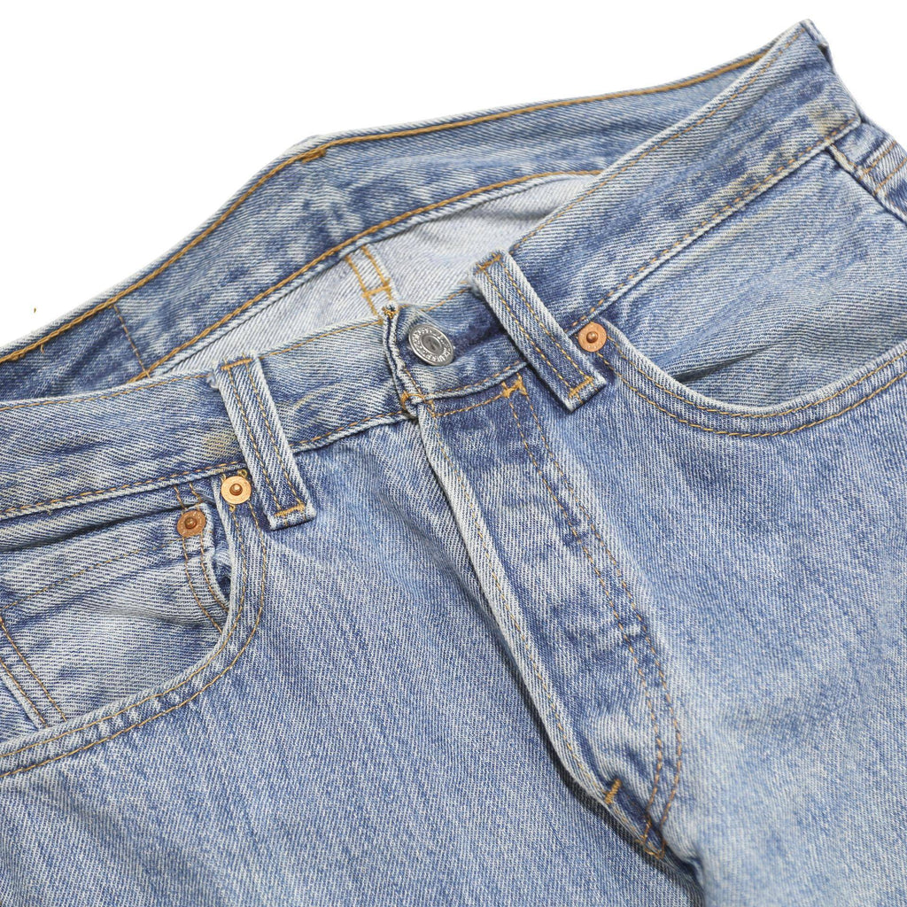 LEVI'S 501 Mens Jeans Blue Regular Straight Denim Light W29 L32 Classic Button