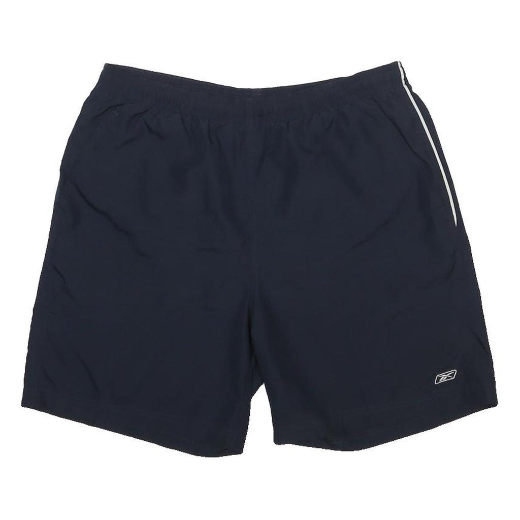 REEBOK Mens Shorts Navy Blue Casual L W34 Lightweight Sports Logo