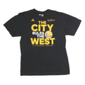 ADIDAS Mens Black The City Rules The West Graphic T-Shirt L Short Sleeve Crew