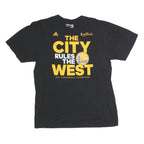 ADIDAS Mens Black The City Rules The West Graphic T-Shirt L Short Sleeve Crew