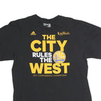 ADIDAS Mens Black The City Rules The West Graphic T-Shirt L Short Sleeve Crew