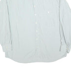 CARLOFF Mens Blue Plain Shirt L Long Sleeve Button Casual Polyester Blend