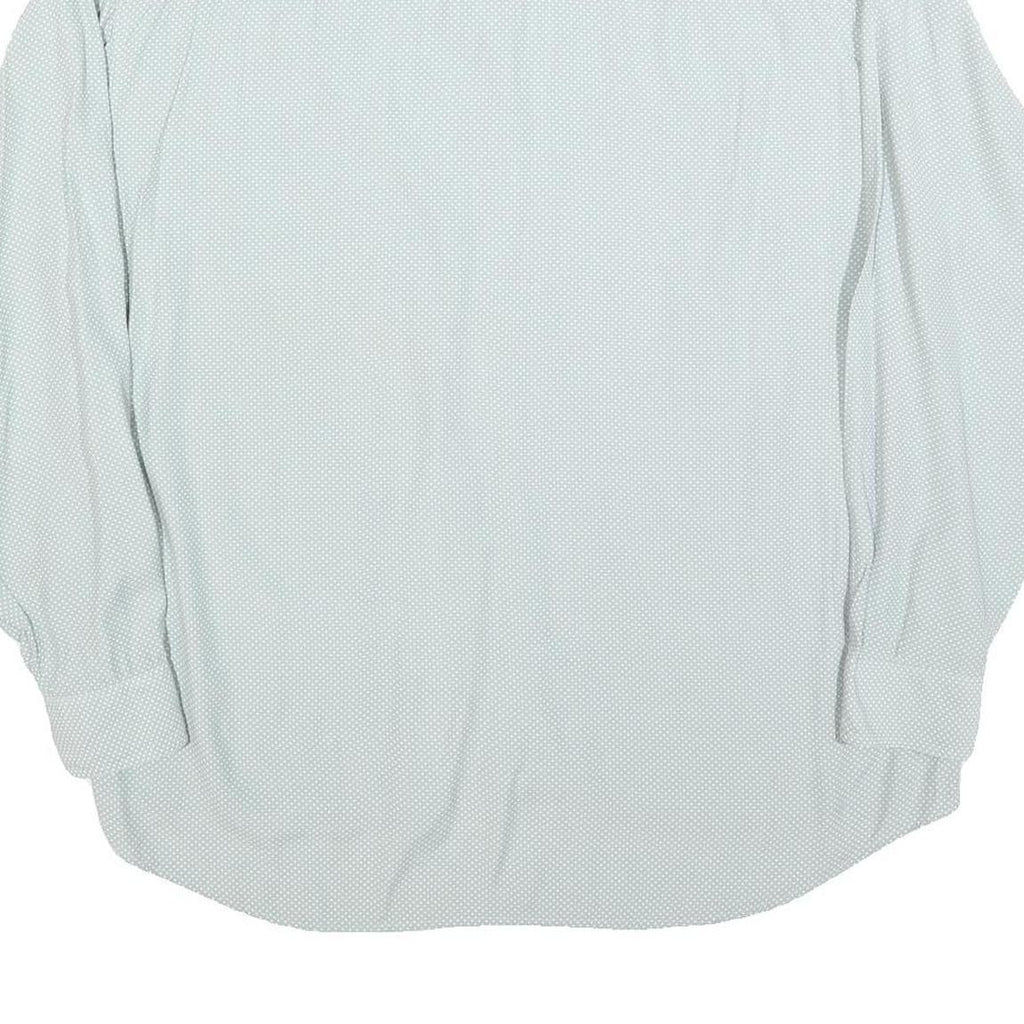 CARLOFF Mens Blue Plain Shirt L Long Sleeve Button Casual Polyester Blend