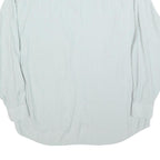 CARLOFF Mens Blue Plain Shirt L Long Sleeve Button Casual Polyester Blend