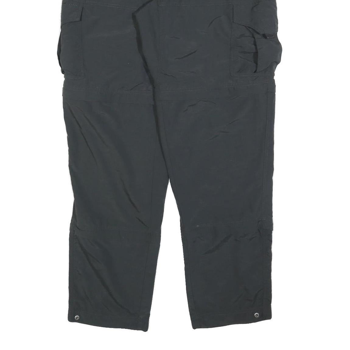 COLUMBIA Mens Polyester Relaxed Black Cargo Zip Trousers W34 L34 Outdoor