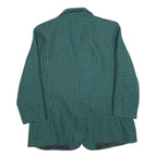 Womens Blue & Black Houndstooth Button Jacket L Polyester Blazer Tailored