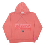 ADIDAS Womens Pink Cotton Blend Pullover Hoodie L Branded Logo Casual