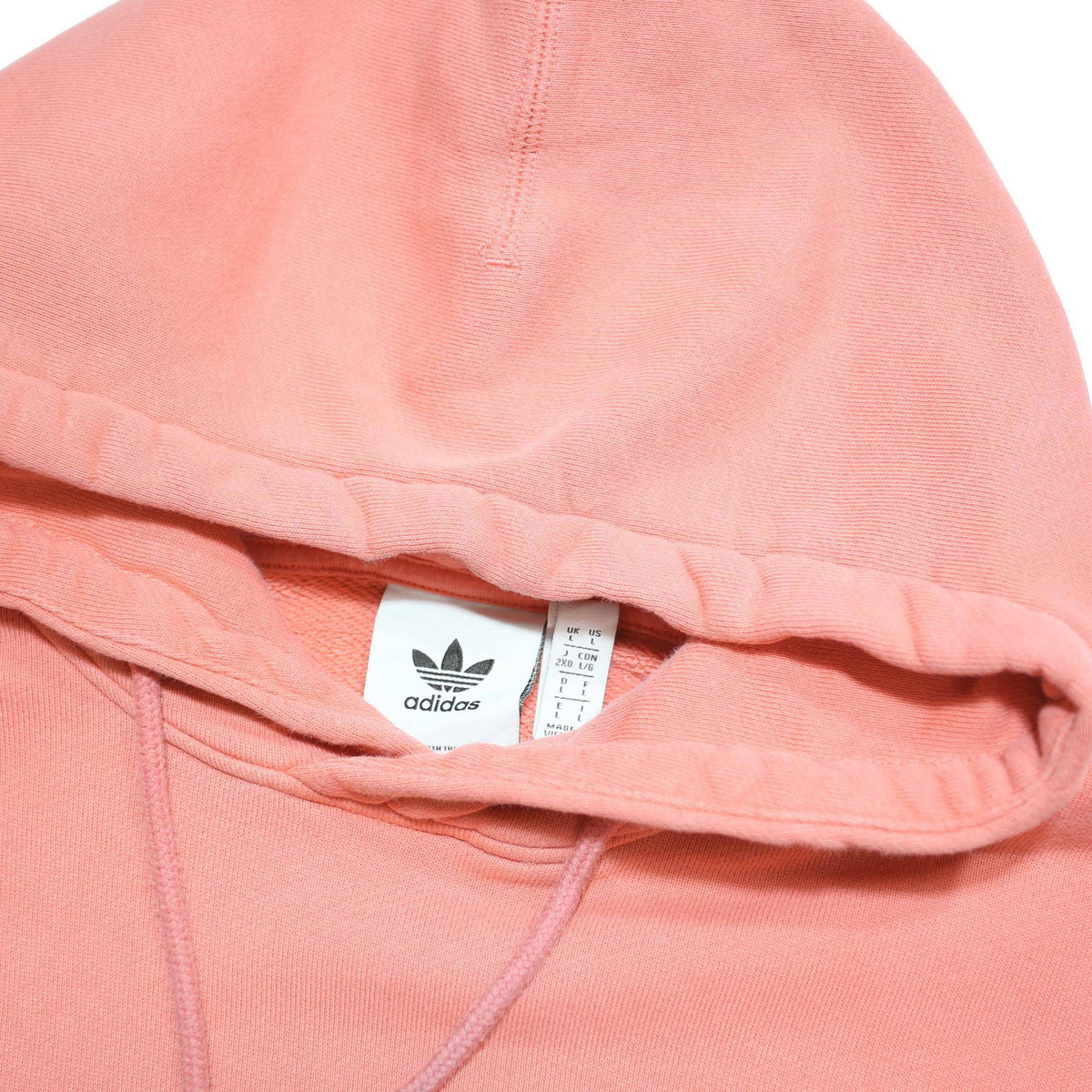 ADIDAS Womens Pink Cotton Blend Pullover Hoodie L Branded Logo Casual