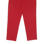 TOMMY HILFIGER Womens Cotton Blend Red Regular Straight Trousers W32 L27 Zip
