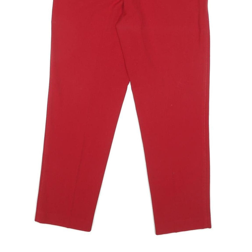 TOMMY HILFIGER Womens Cotton Blend Red Regular Straight Trousers W32 L27 Zip