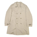 Womens Beige Cotton Blend Classic Jacket L Button Front Plain Stylish