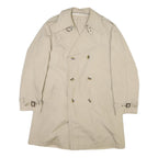 Womens Beige Cotton Blend Classic Jacket L Button Front Plain Stylish