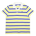LACOSTE Mens White & Yellow & Blue Striped Short Sleeve Polo Shirt XL Cotton