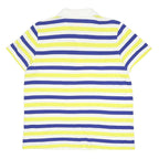 LACOSTE Mens White & Yellow & Blue Striped Short Sleeve Polo Shirt XL Cotton