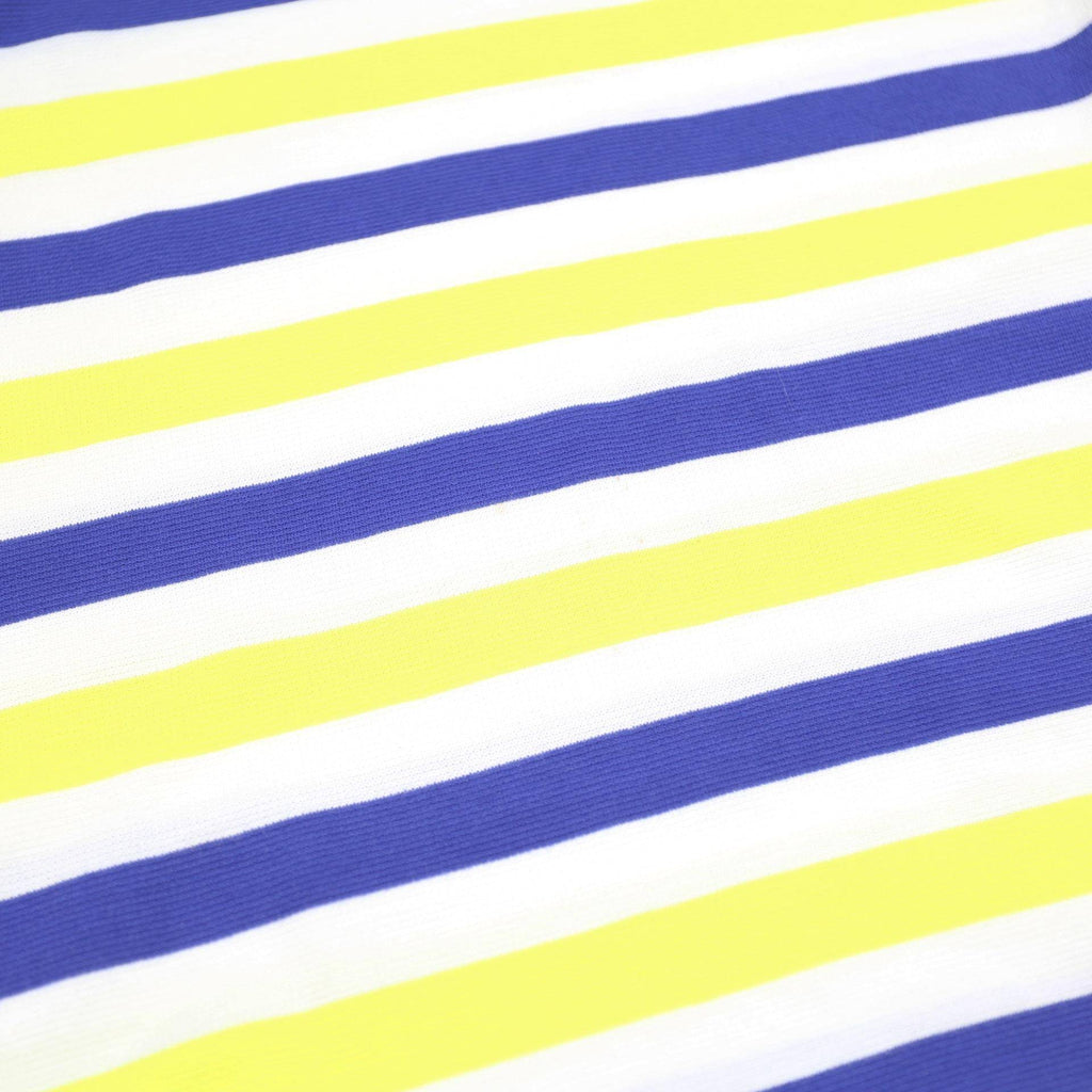LACOSTE Mens White & Yellow & Blue Striped Short Sleeve Polo Shirt XL Cotton