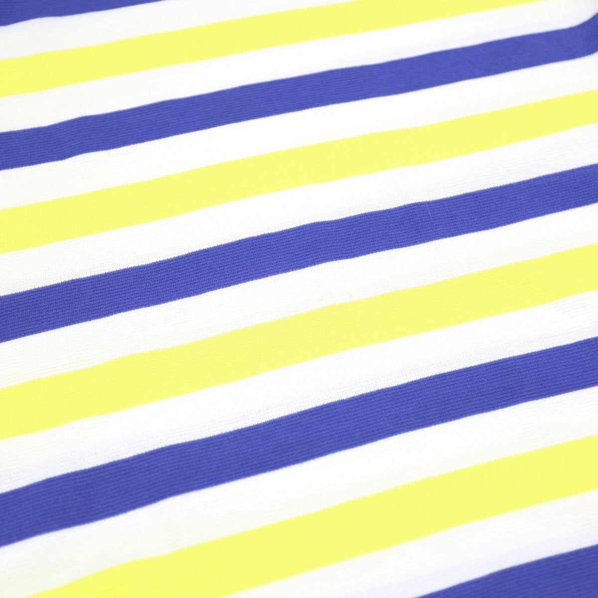 LACOSTE Mens White & Yellow & Blue Striped Short Sleeve Polo Shirt XL Cotton