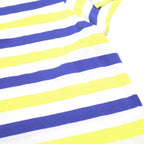 LACOSTE Mens White & Yellow & Blue Striped Short Sleeve Polo Shirt XL Cotton