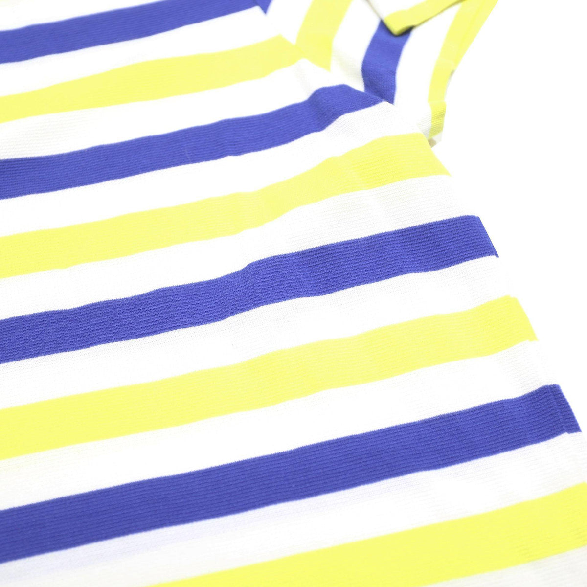 LACOSTE Mens White & Yellow & Blue Striped Short Sleeve Polo Shirt XL Cotton