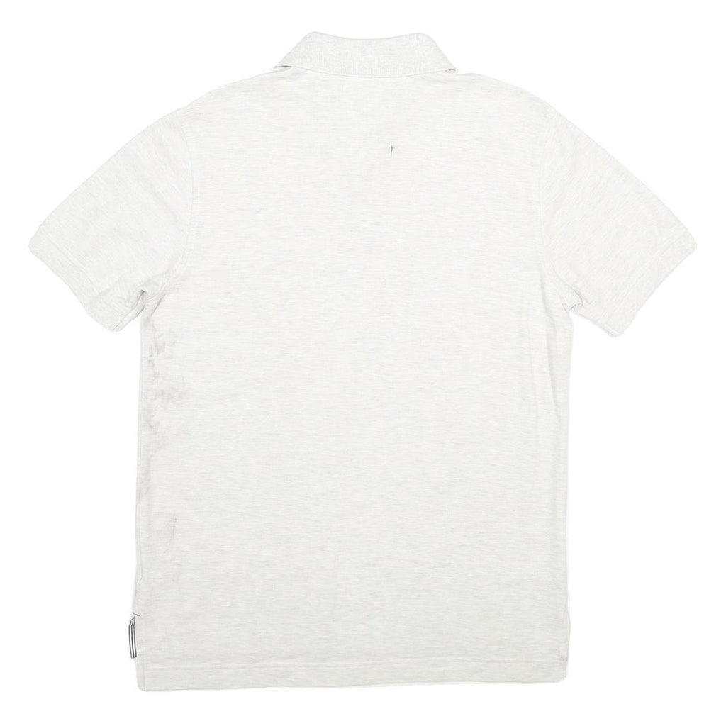 TOMMY HILFIGER Mens White Short Sleeve Plain Polo Shirt S Cotton Casual