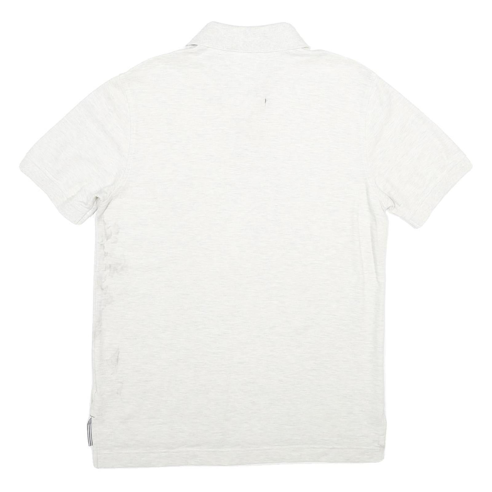 TOMMY HILFIGER Mens White Short Sleeve Plain Polo Shirt S Cotton Casual