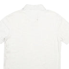 TOMMY HILFIGER Mens White Short Sleeve Plain Polo Shirt S Cotton Casual