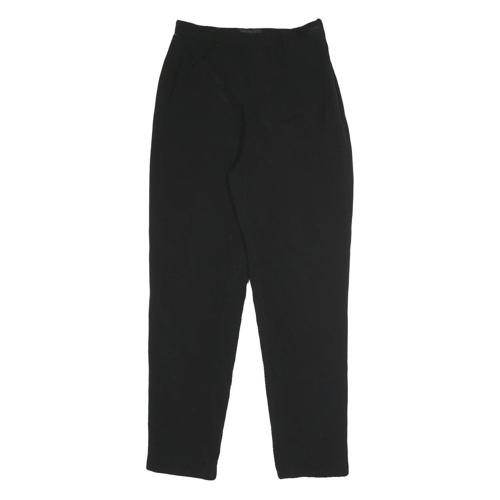 TATTOO Womens Black Relaxed Straight Trousers W26 L28 Smart Casual Zip