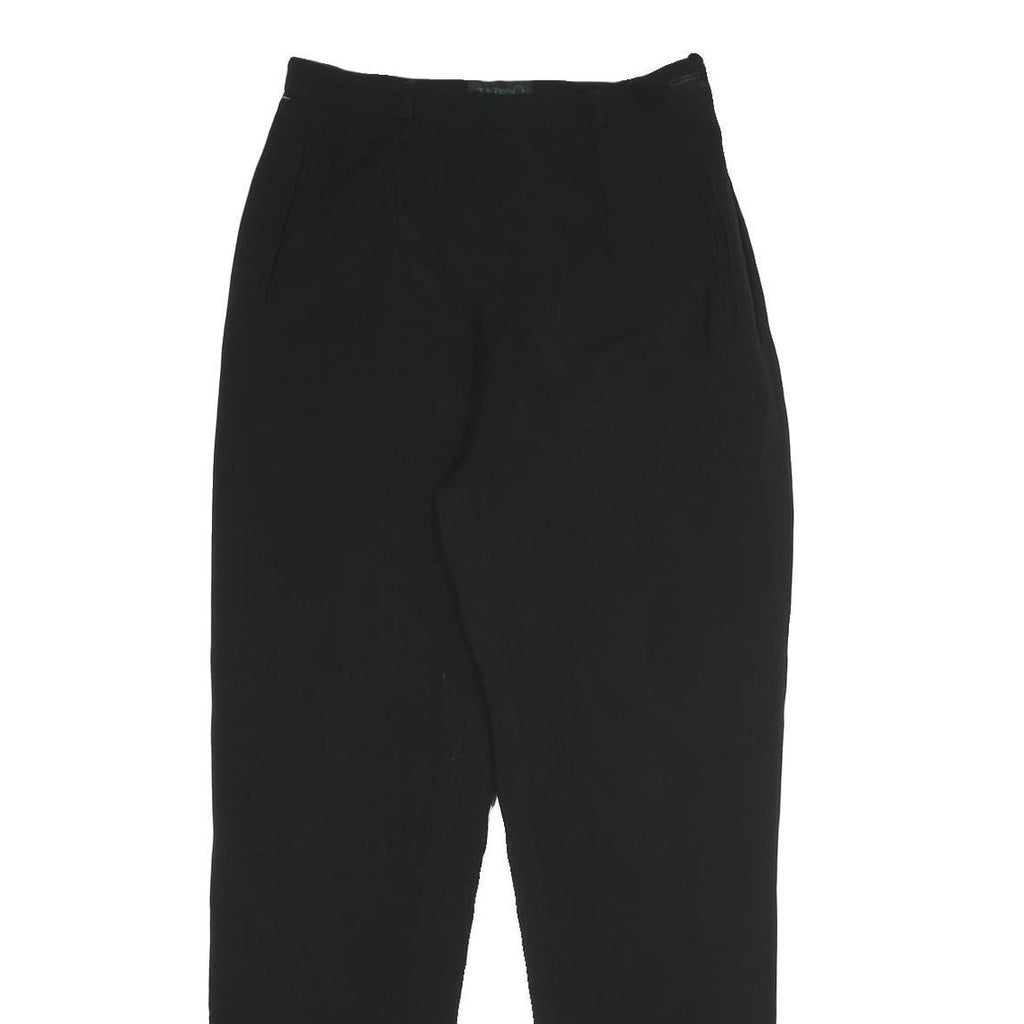 TATTOO Womens Black Relaxed Straight Trousers W26 L28 Smart Casual Zip