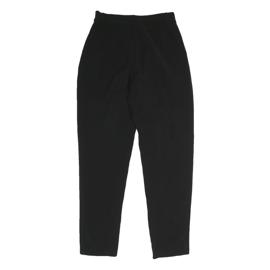 TATTOO Womens Black Relaxed Straight Trousers W26 L28 Smart Casual Zip