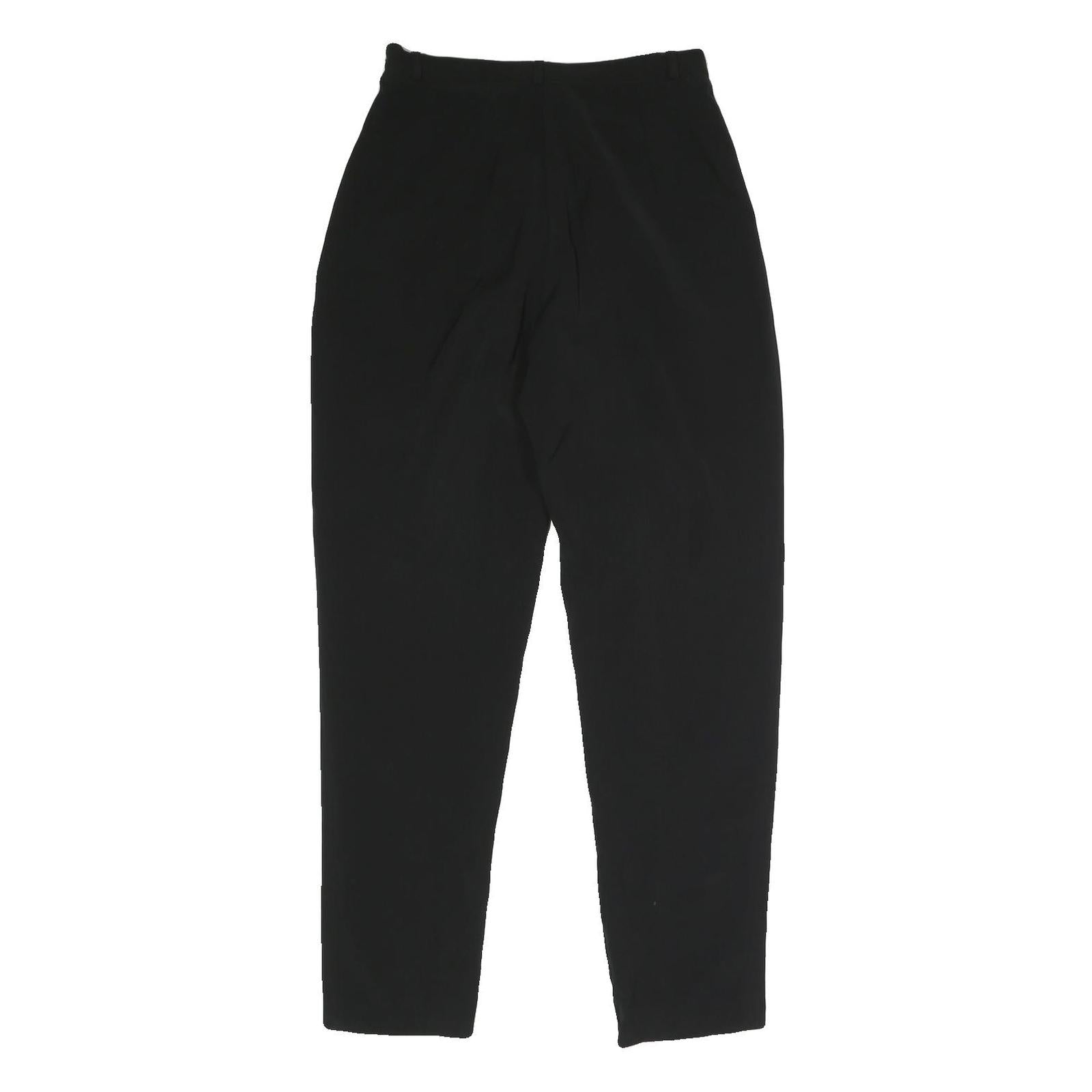 TATTOO Womens Black Relaxed Straight Trousers W26 L28 Smart Casual Zip