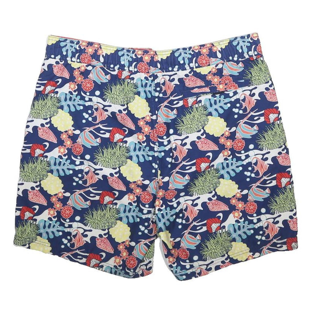 NAUTICA Mens Shorts Blue Floral Pattern L W36 Swim Trunks Casual Drawstring