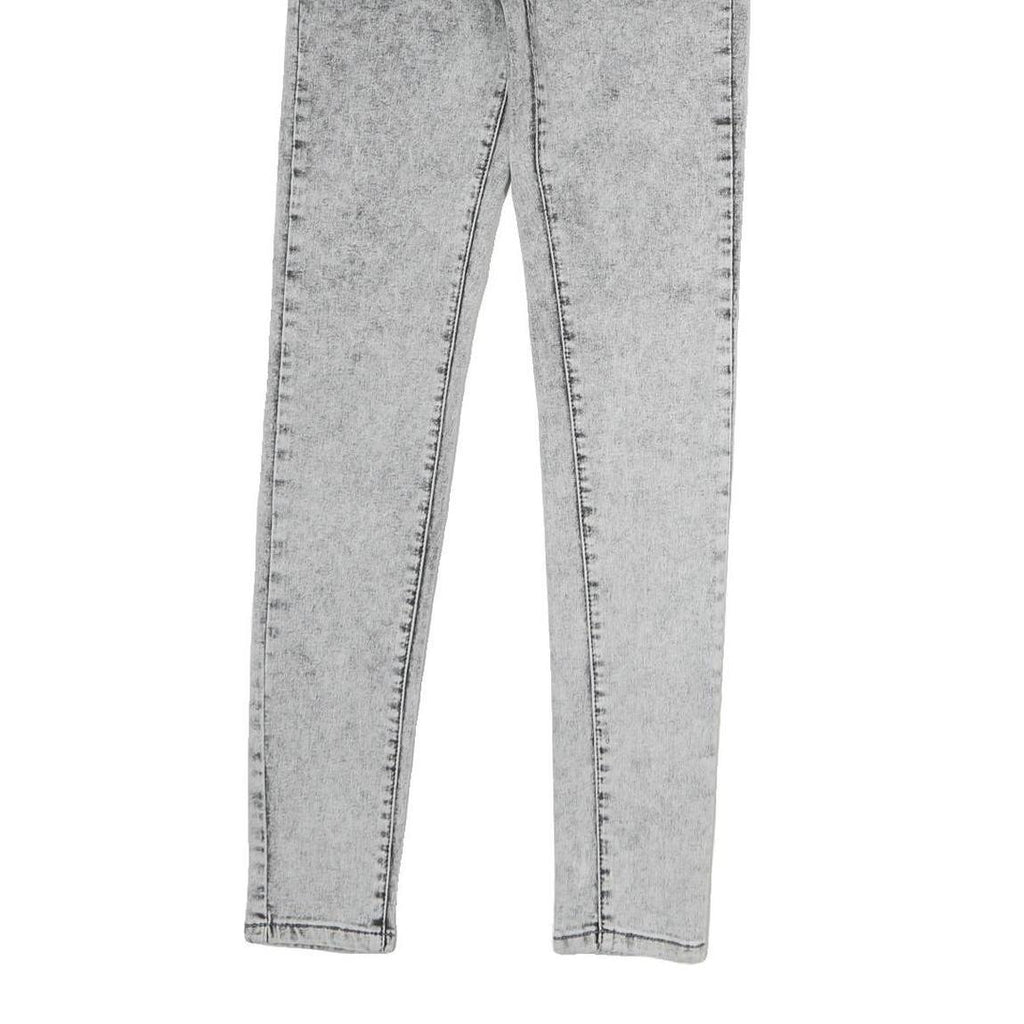 SINSAY Womens Slim Grey Denim Jeans Cotton Blend Zip W26 L27 Acid Wash Skinny