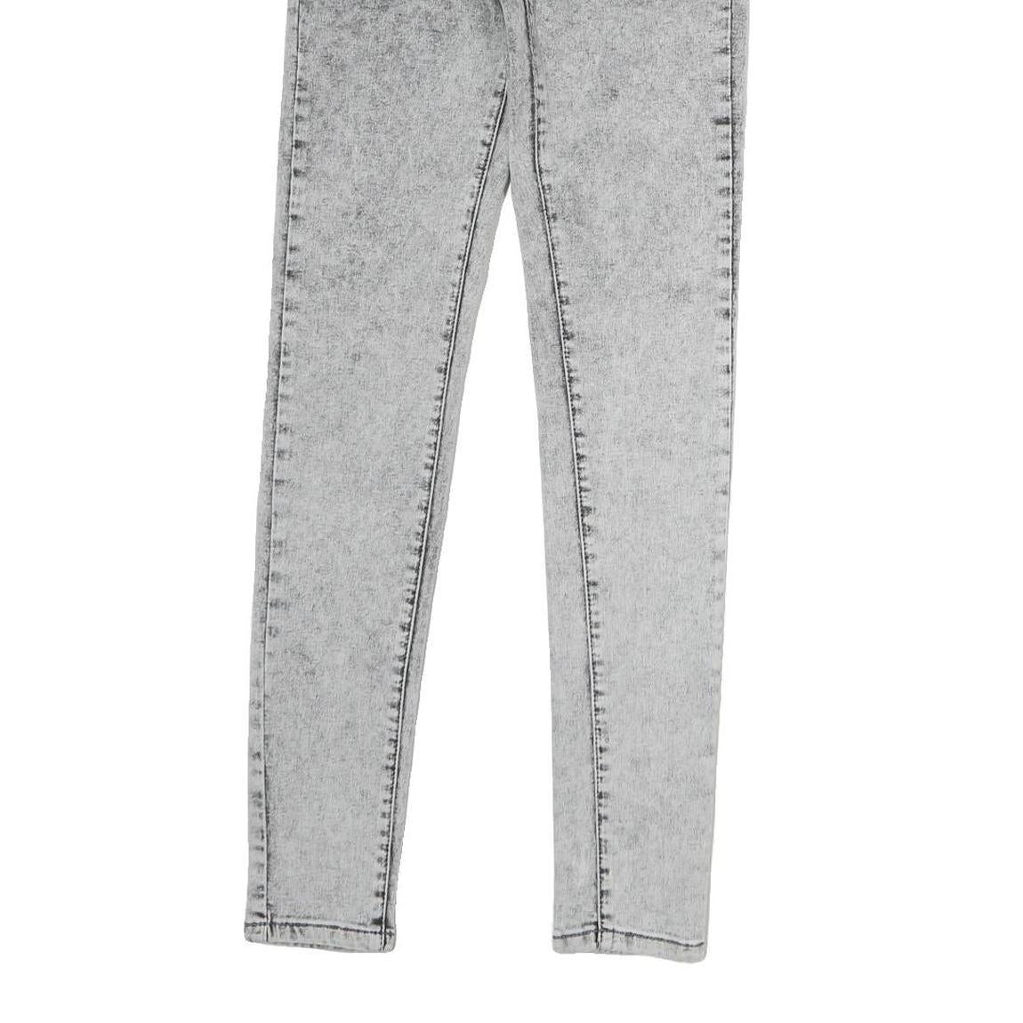 SINSAY Womens Slim Grey Denim Jeans Cotton Blend Zip W26 L27 Acid Wash Skinny