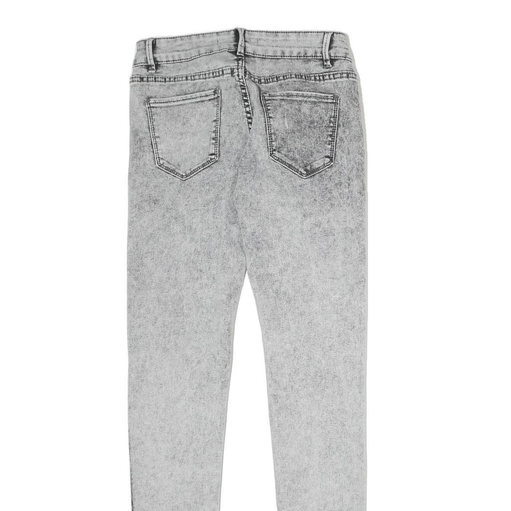 SINSAY Womens Slim Grey Denim Jeans Cotton Blend Zip W26 L27 Acid Wash Skinny