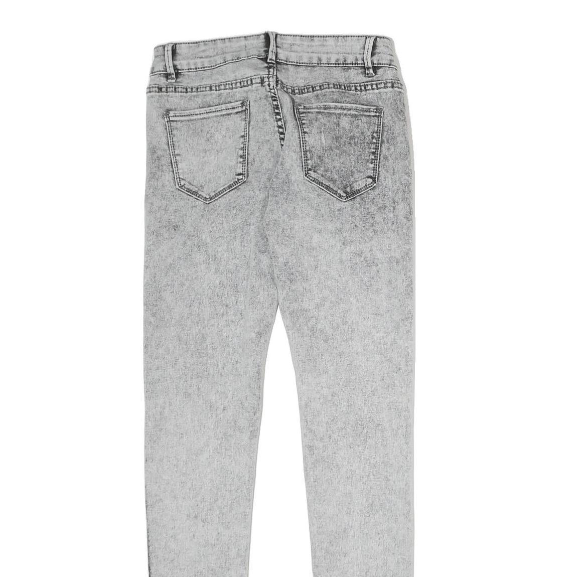 SINSAY Womens Slim Grey Denim Jeans Cotton Blend Zip W26 L27 Acid Wash Skinny