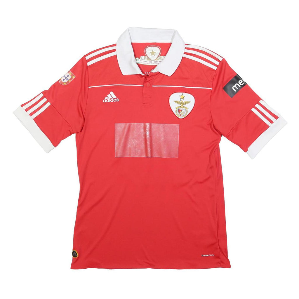 ADIDAS Mens Red Football Shirt M Short Sleeve Collared Feher 29 Print