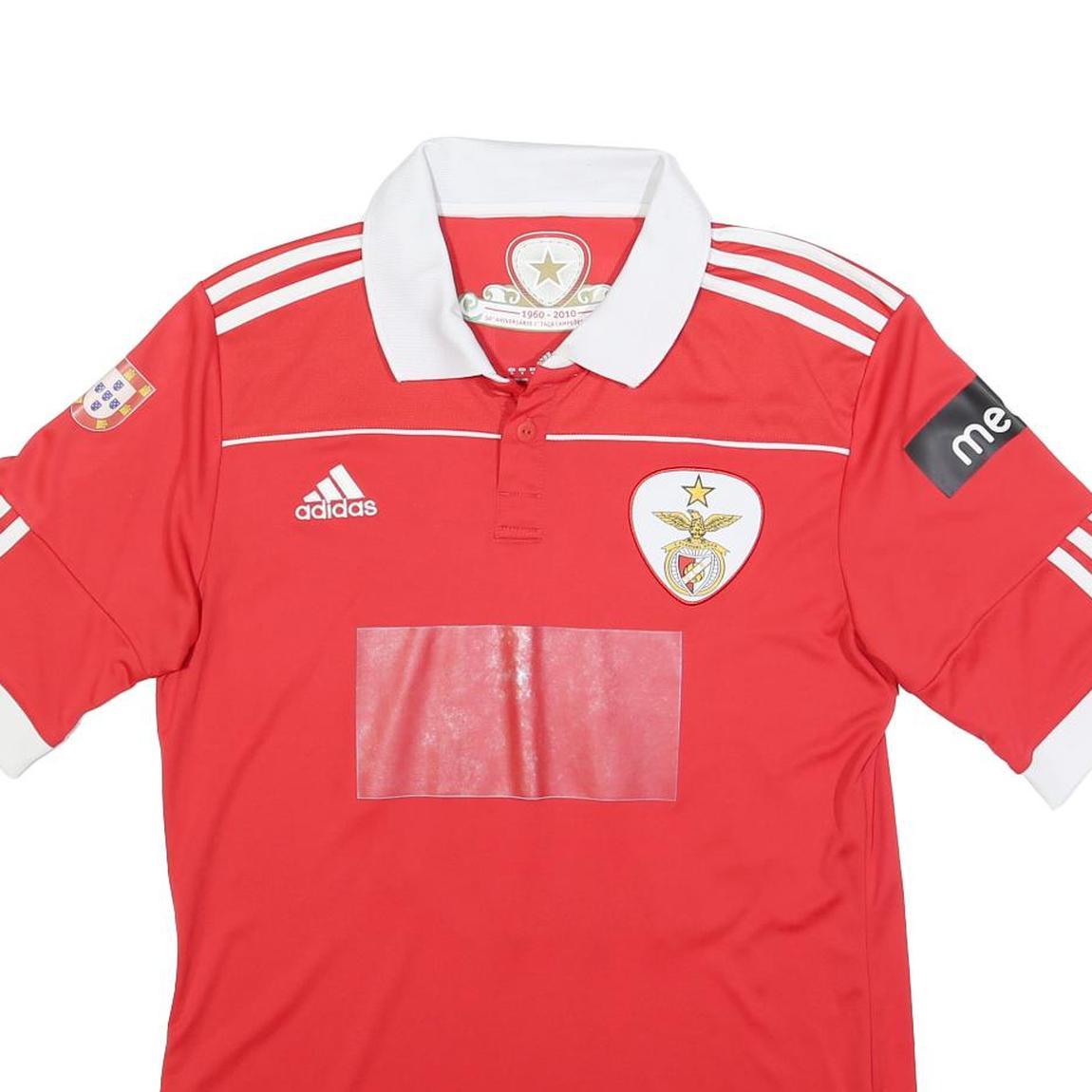 ADIDAS Mens Red Football Shirt M Short Sleeve Collared Feher 29 Print