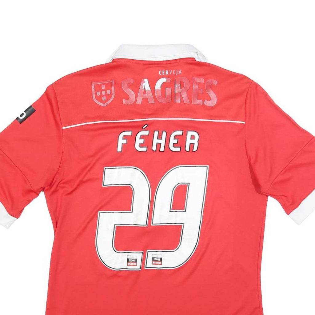 ADIDAS Mens Red Football Shirt M Short Sleeve Collared Feher 29 Print