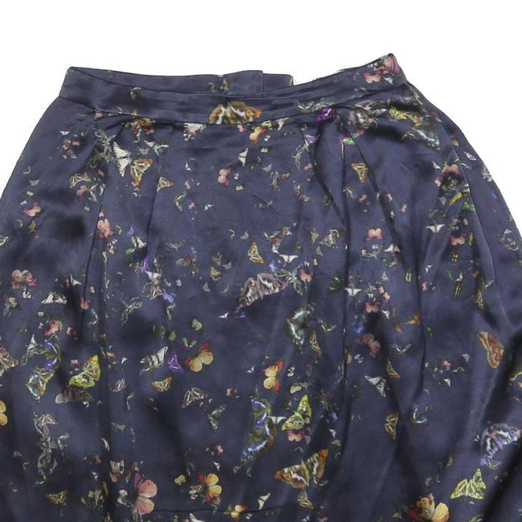 ERDEM Womens Blue Butterfly Print Mini Silk Skirt Size S Elegant Design