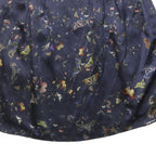 ERDEM Womens Blue Butterfly Print Mini Silk Skirt Size S Elegant Design