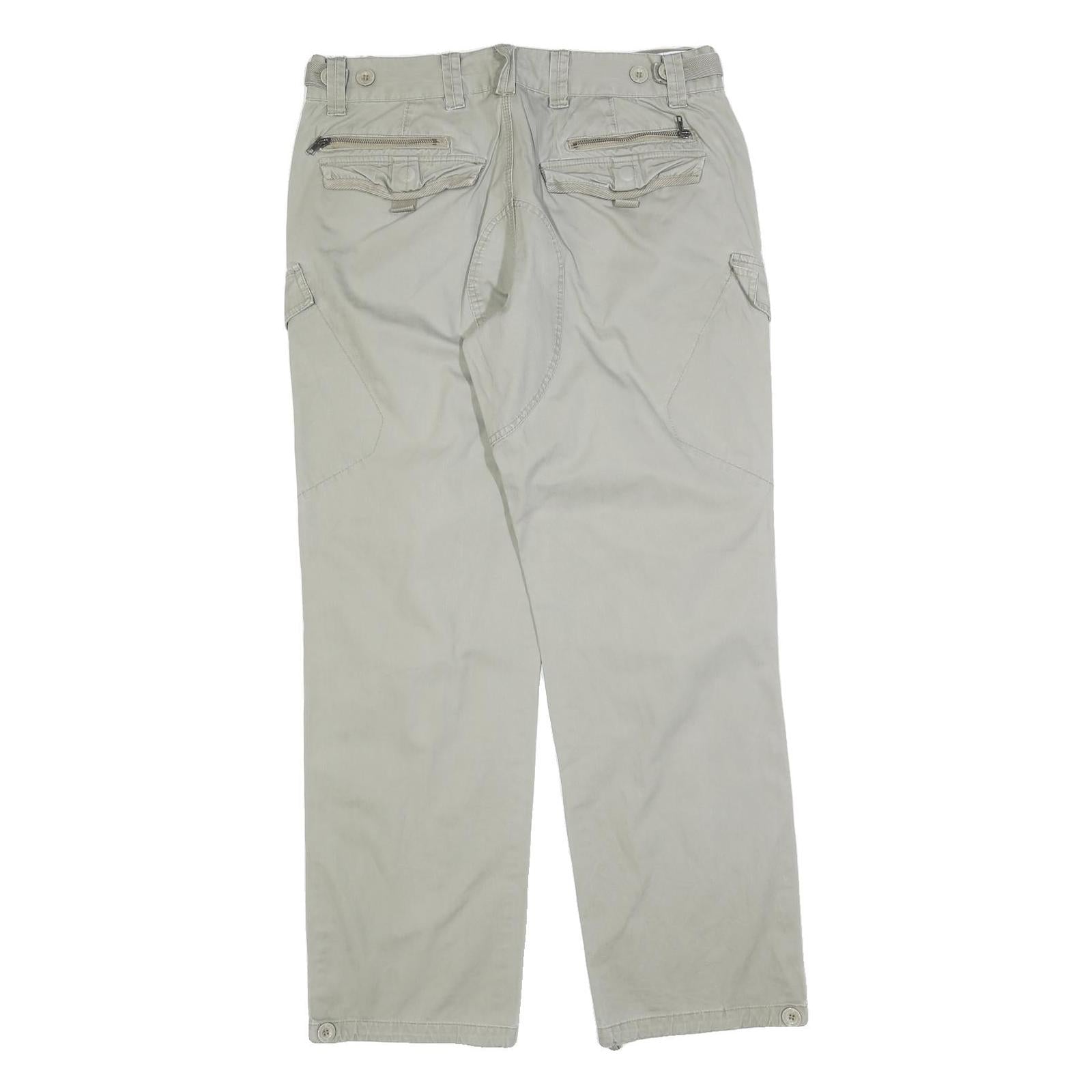 NEIGHBORHOOD Womens Cotton Blend Beige Regular Straight Trousers W34 L34 Casual