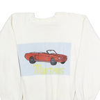 HANES Womens White Mustang Car Graphic Crew Neck XL Cotton Blend Sweatshirt
