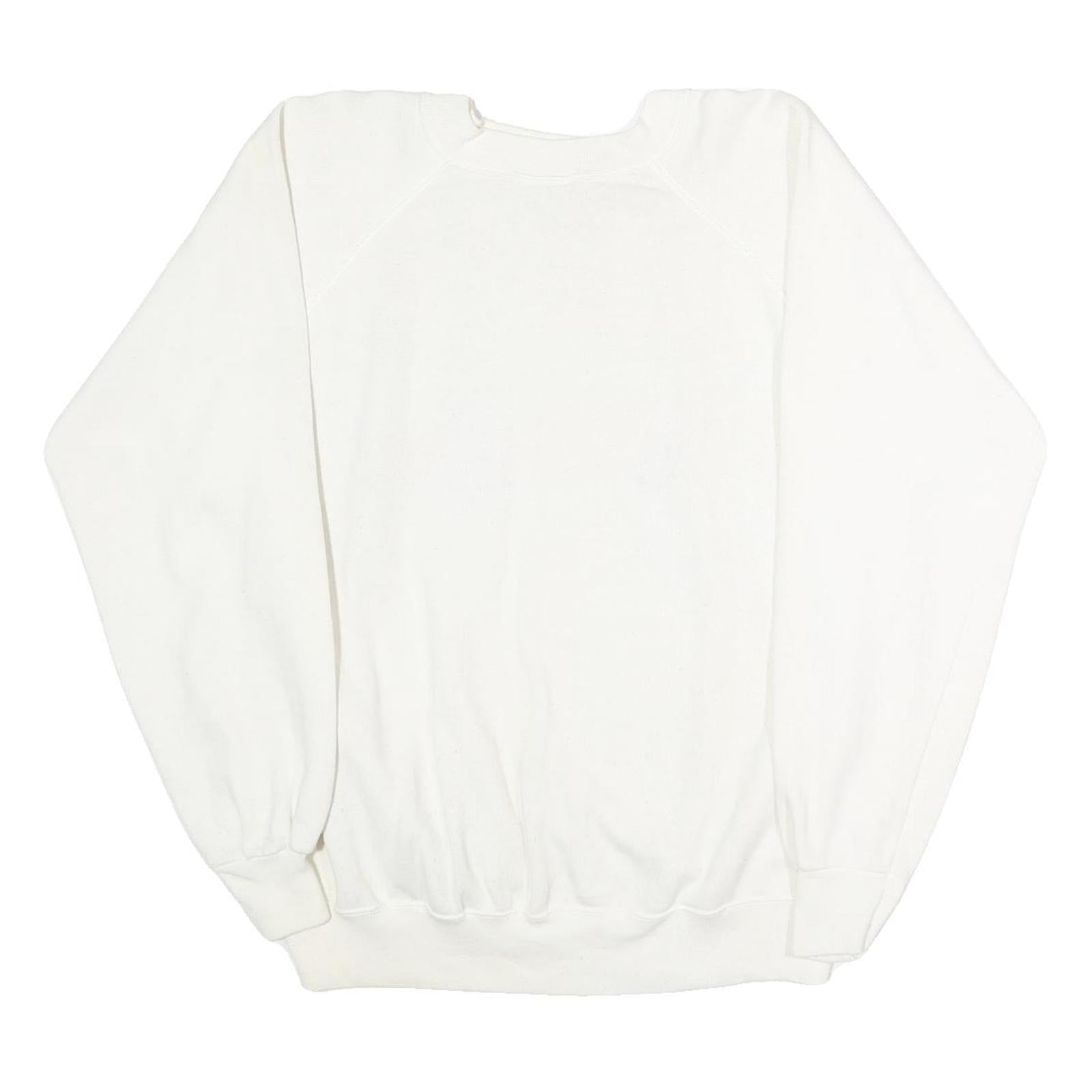 HANES Womens White Mustang Car Graphic Crew Neck XL Cotton Blend Sweatshirt