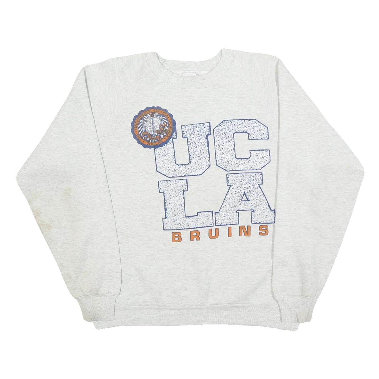 Mens White UCLA Bruins Crew Neck M Cotton Blend Sweatshirt Vintage College