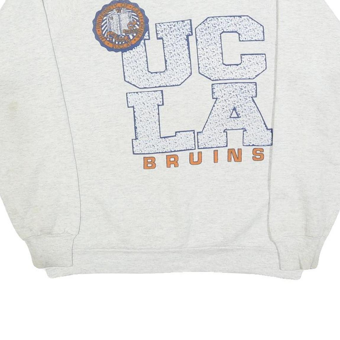 Mens White UCLA Bruins Crew Neck M Cotton Blend Sweatshirt Vintage College