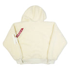 ALPHA INDUSTRIES Womens Fleece Jacket Cream Hooded M