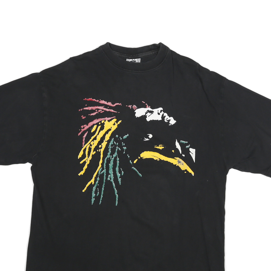 PRO CRUX Mens Black Graphic T-Shirt L Short Sleeve Crew Neck Cotton Blend Bold