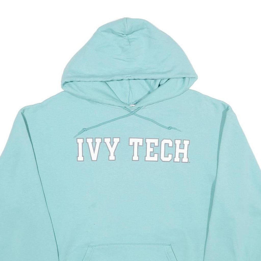 CHAMPION Mens Blue Ivy Tech Pullover Hoodie L Cotton Blend