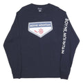 CHAMPION Mens Navy Blue Boyne Mountain Long Sleeve Crew Neck T-Shirt L