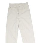LEVI'S Womens White Cotton Woven Regular Straight Trousers W26 L25 Button