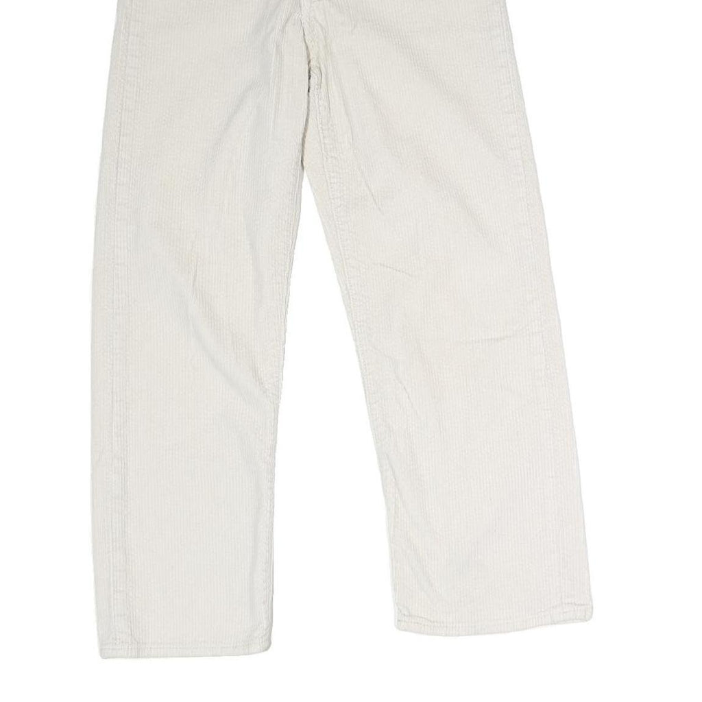 LEVI'S Womens White Cotton Woven Regular Straight Trousers W26 L25 Button